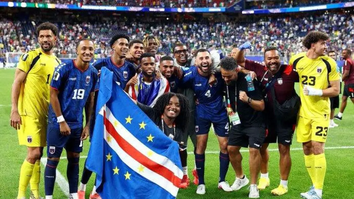 Pemain Cape Verde saat berselebrasi di laga Piala Dunia 2026