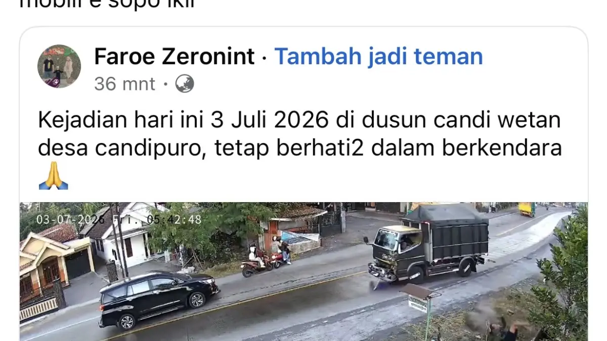 Tangkap layar kecelakaan di Lumajang