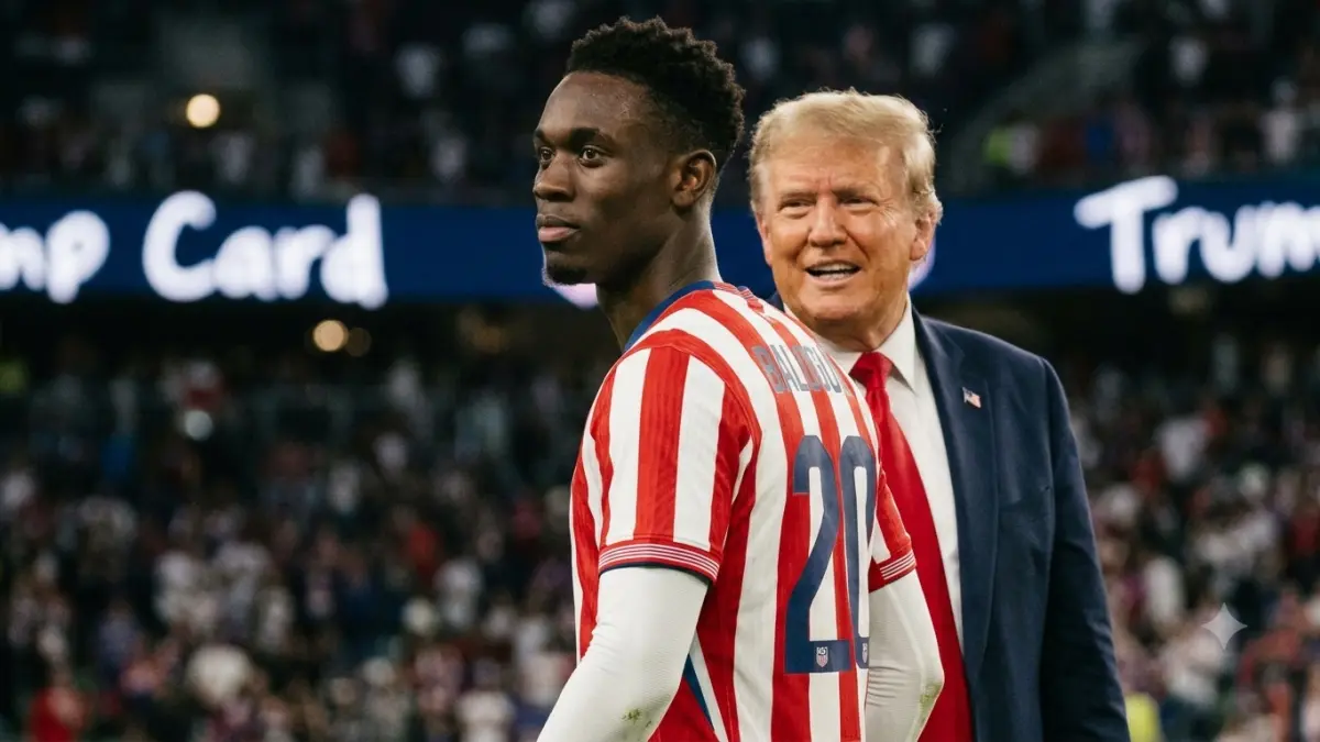 FIFA batalkan sanksi kartu merah pemain AS, Folarin Balogun, usai ditelepon Donald Trump. (foto ilustrasi diolah dengan AI)
