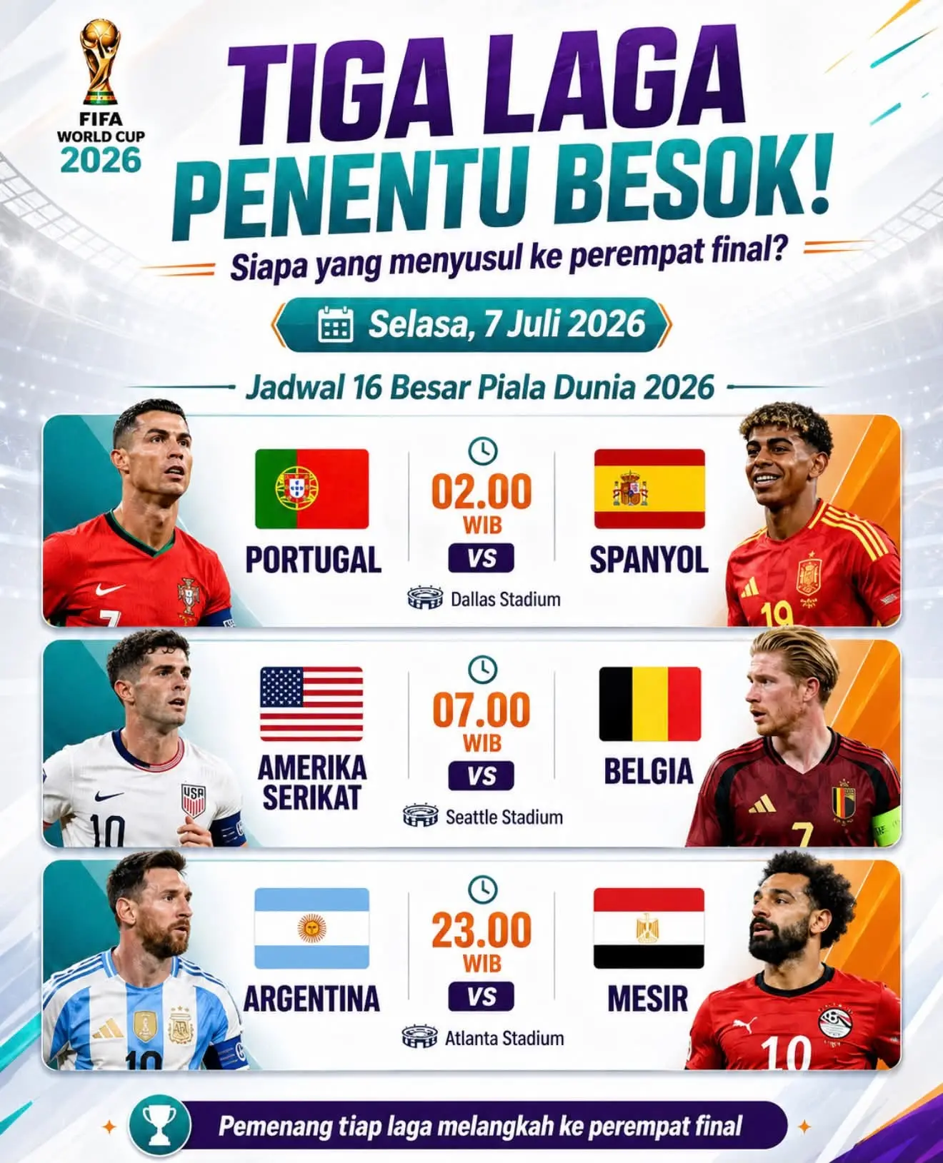 Tiga laga penentu siap panas besok (FB Mbah Id)