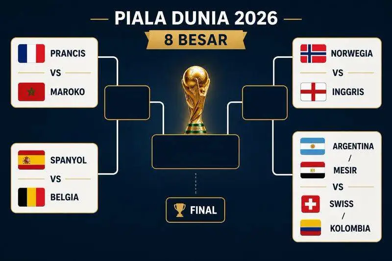Bagan Perempat Final Piala Dunia 2026, Terbaru Update 7 Juli 2026