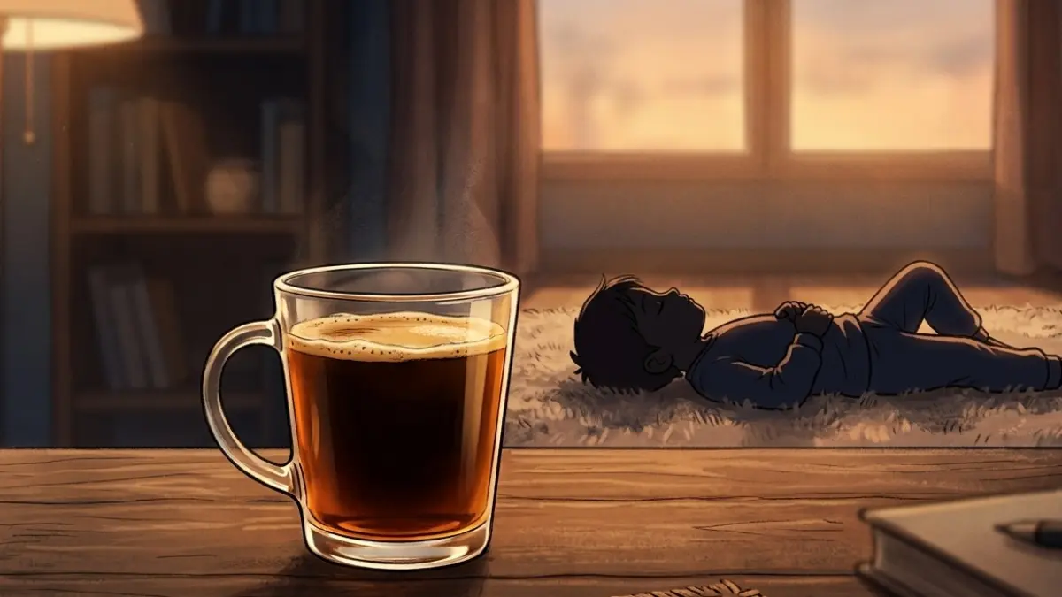 Ilustrasi kopi bukan penolong saat anak kejang. (diolah dengan AI)