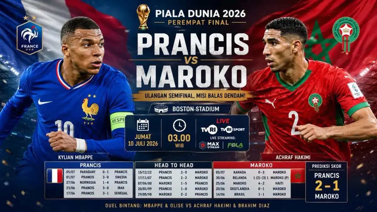 Statistik Lengkap Jelang Duel Prancis vs Marok