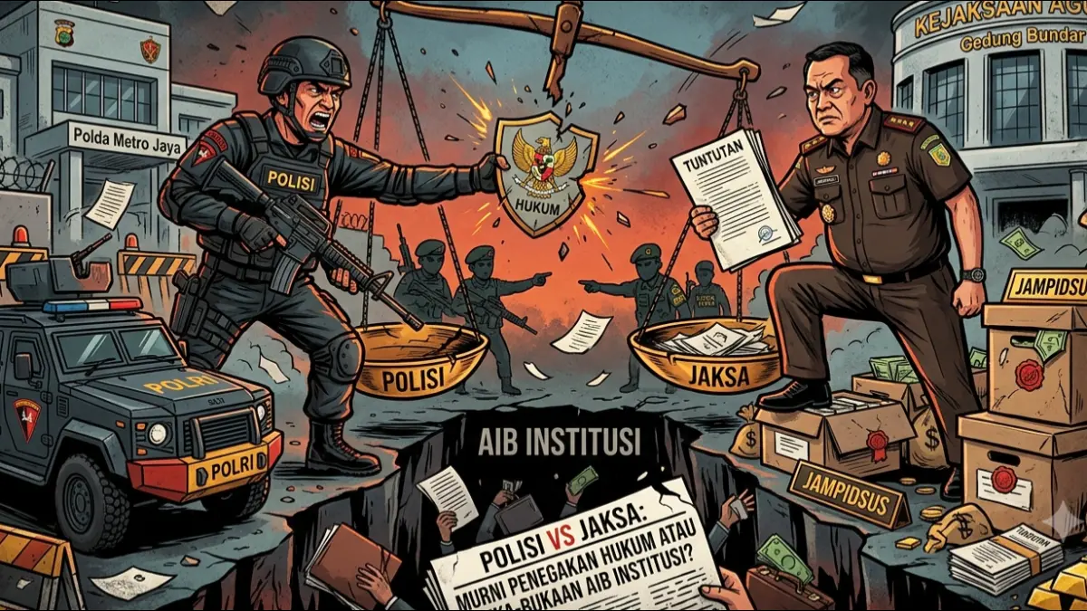 Ilustrasi Polisi Vs Jaksa, Murni Penegakan Hukum atau Buka-bukaan Aib Institusi?