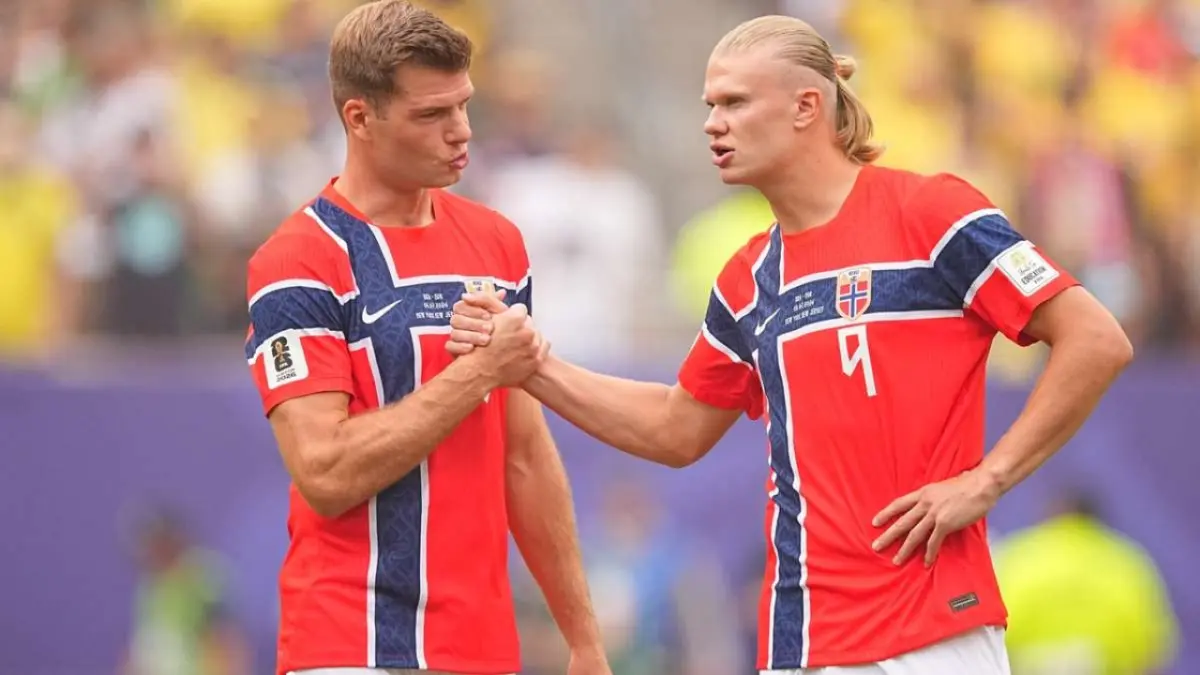 Alexander Sorloth dan Erling Haaland. (Getty Image)