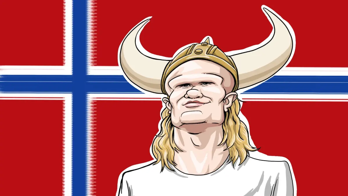 Karikatur Erling Haaland. (Instagram/run_artpage)