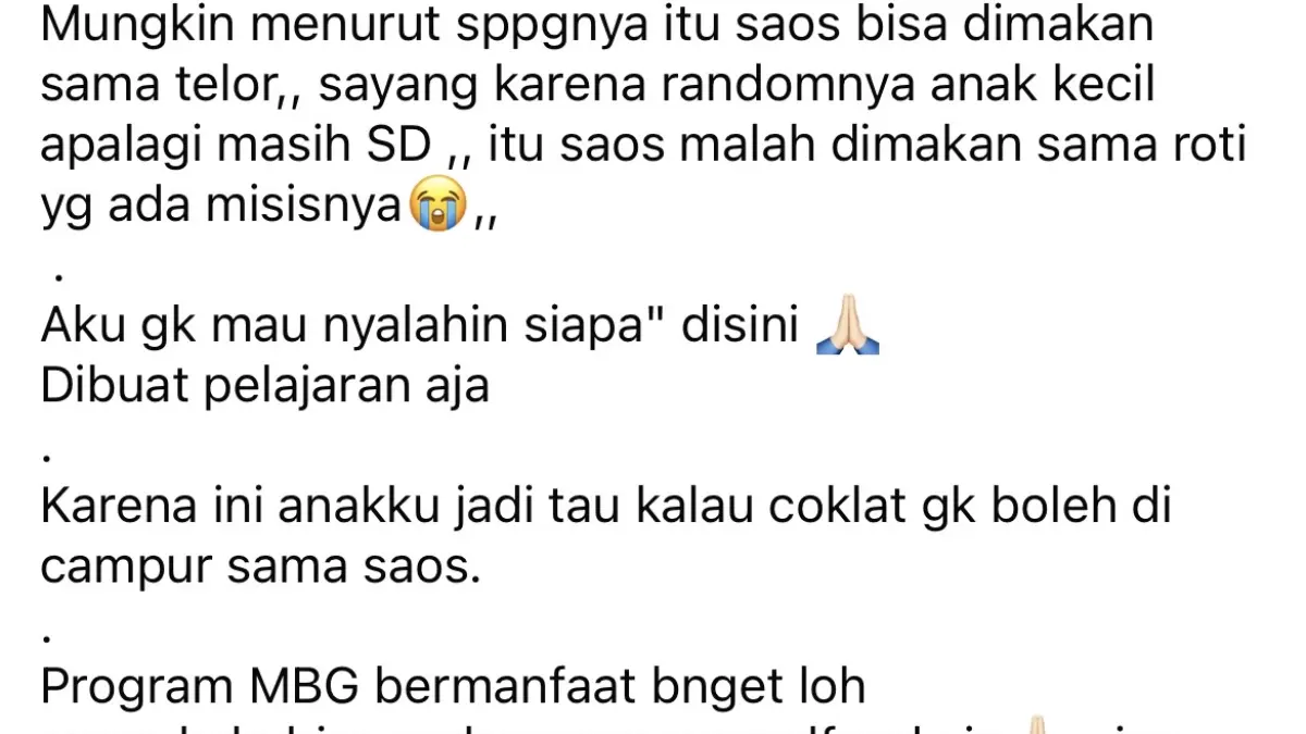 Tangkap layar menu MBG di Lumajang