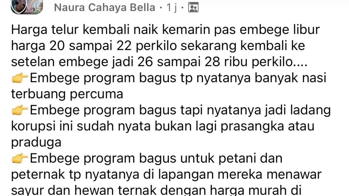 Warganet saat mengungkapkan kekesalan terhadap kenaikan bahan makanan
