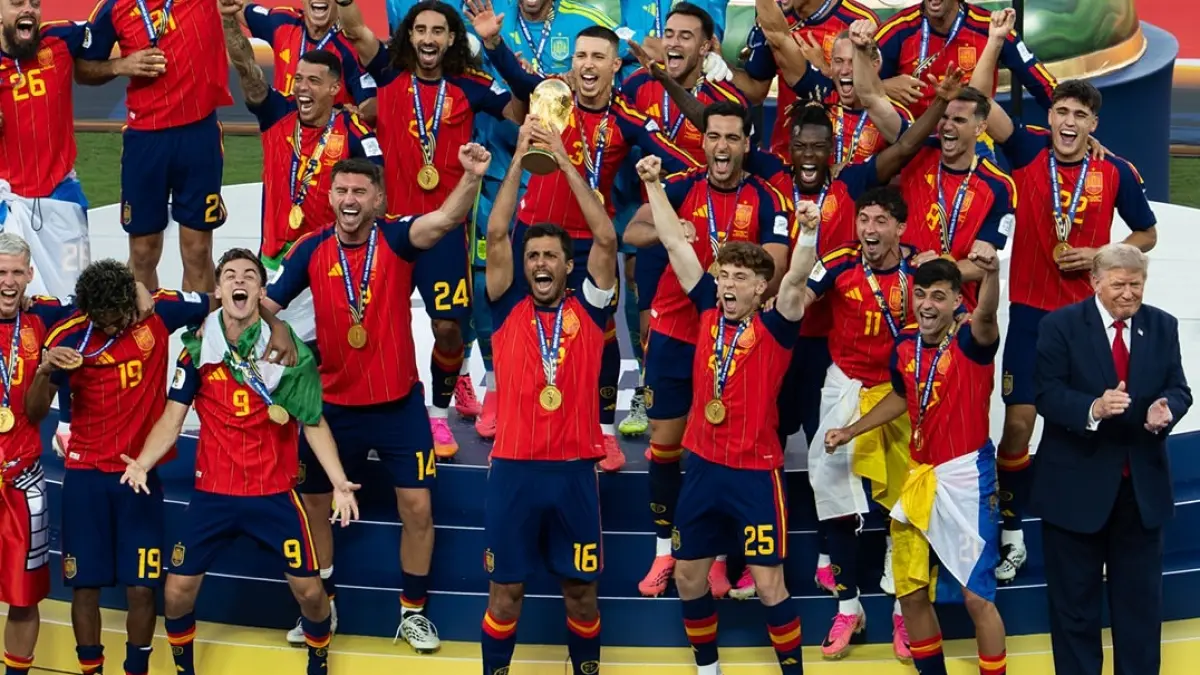 Foto selebrasi kemenangan timnas Spanyol di Piala Dunia 2026 yang diunggah akun Gedung Putih. (instagram/whitehouse) 