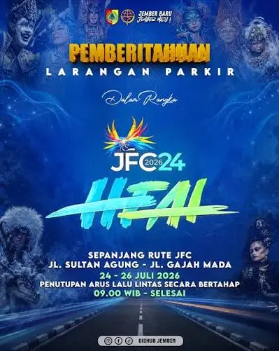 Info Parkir dan Penutupan Jalan JFC 2026 : Pemkab Jember