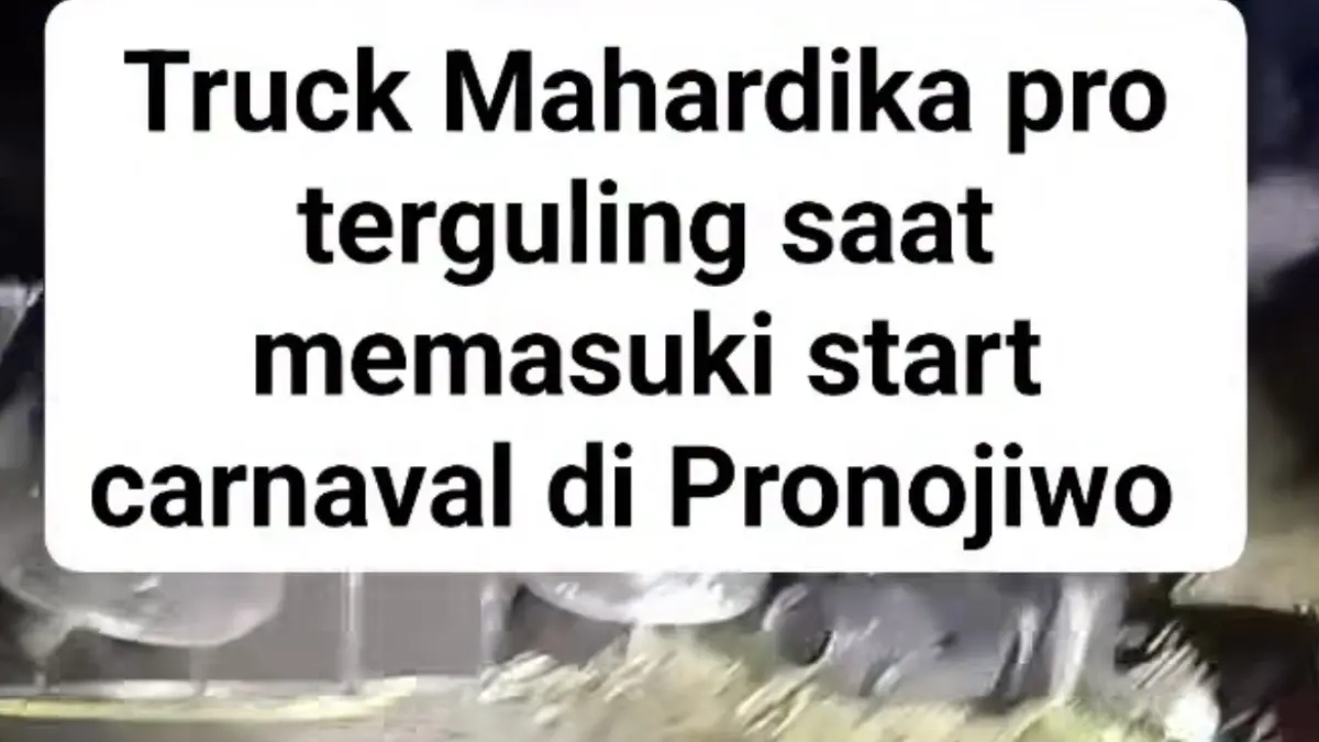 Tangkap layar saat truk sound horeg guling