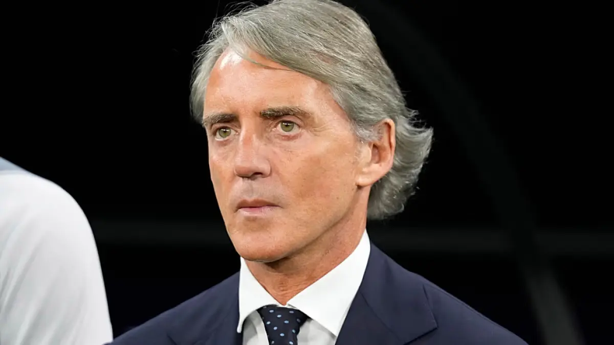 Roberto Mancini, pelatih timnas Italia. (Aijaz Rahi/AP Photo)
