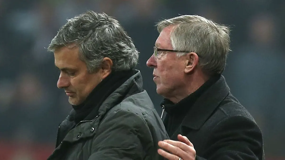 Jose Mourinho (kiri) dan Sir Alex Ferguson (Kanan). (Getty Images) 
