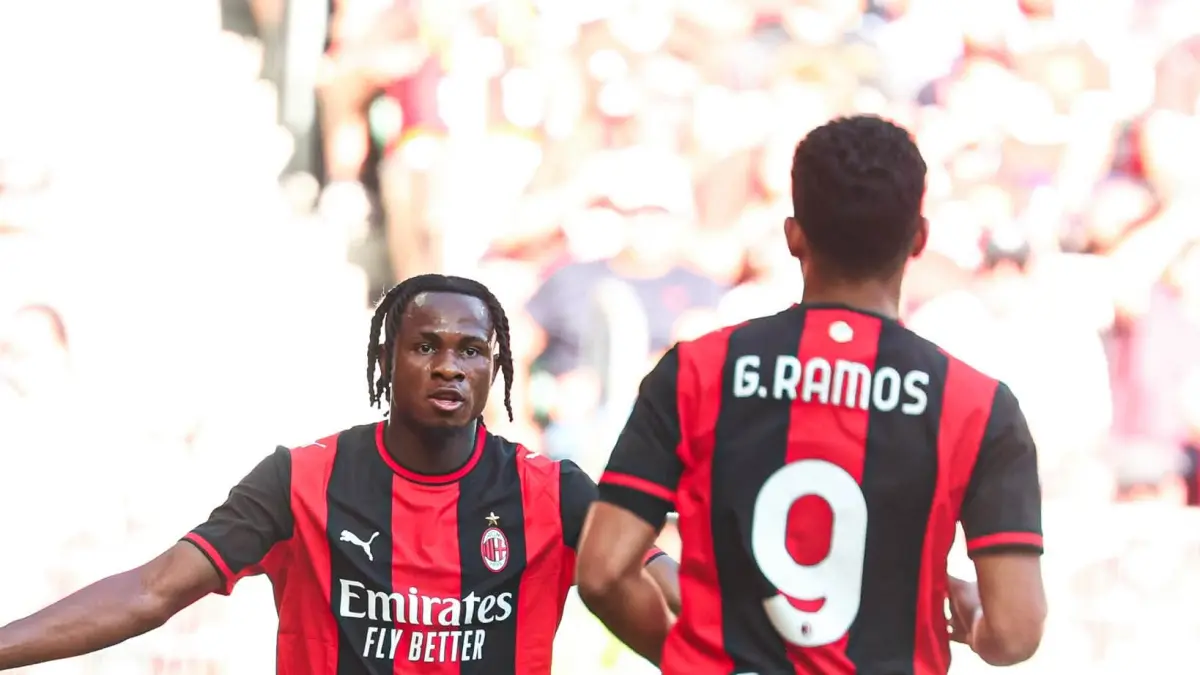 Goncalo Ramos selebrasi usai cetak gol bersama AC Milan. (OFFICIAL AC MILAN)