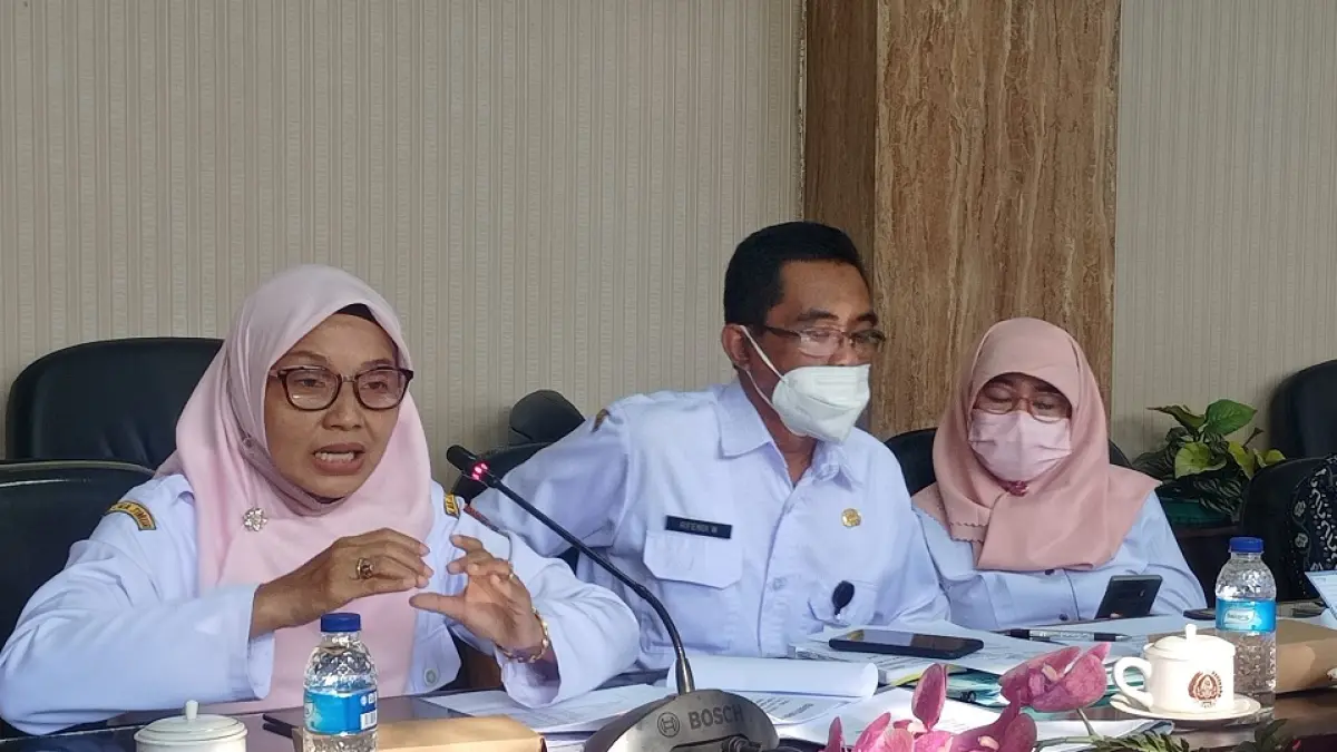 MENERANGKAN: Kepala DPMPTSP Jember Isnaini Dwi Susanti yang menjelaskan tentang perizinan. (MAULANA/RADAR JEMBER)