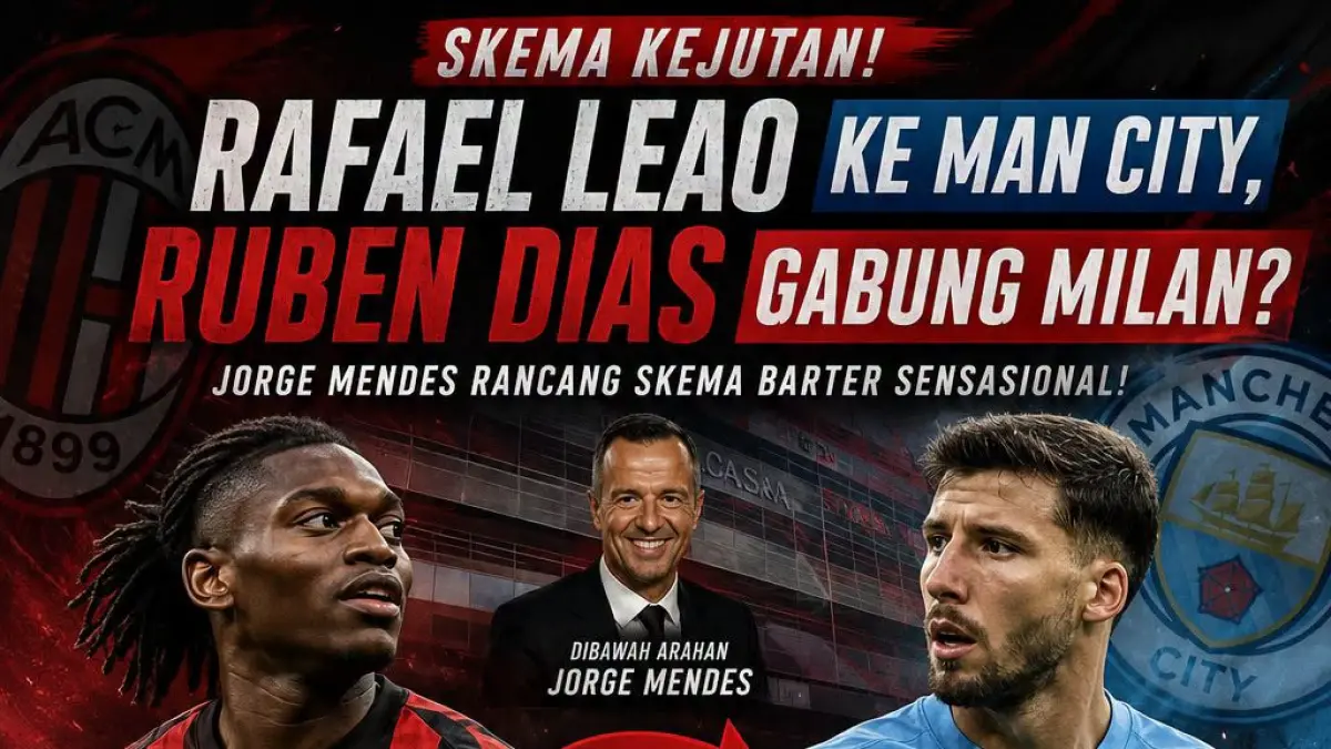Skema Kejutan: Rafael Leao ke Man City, Ruben Dias Gabung Milan?
