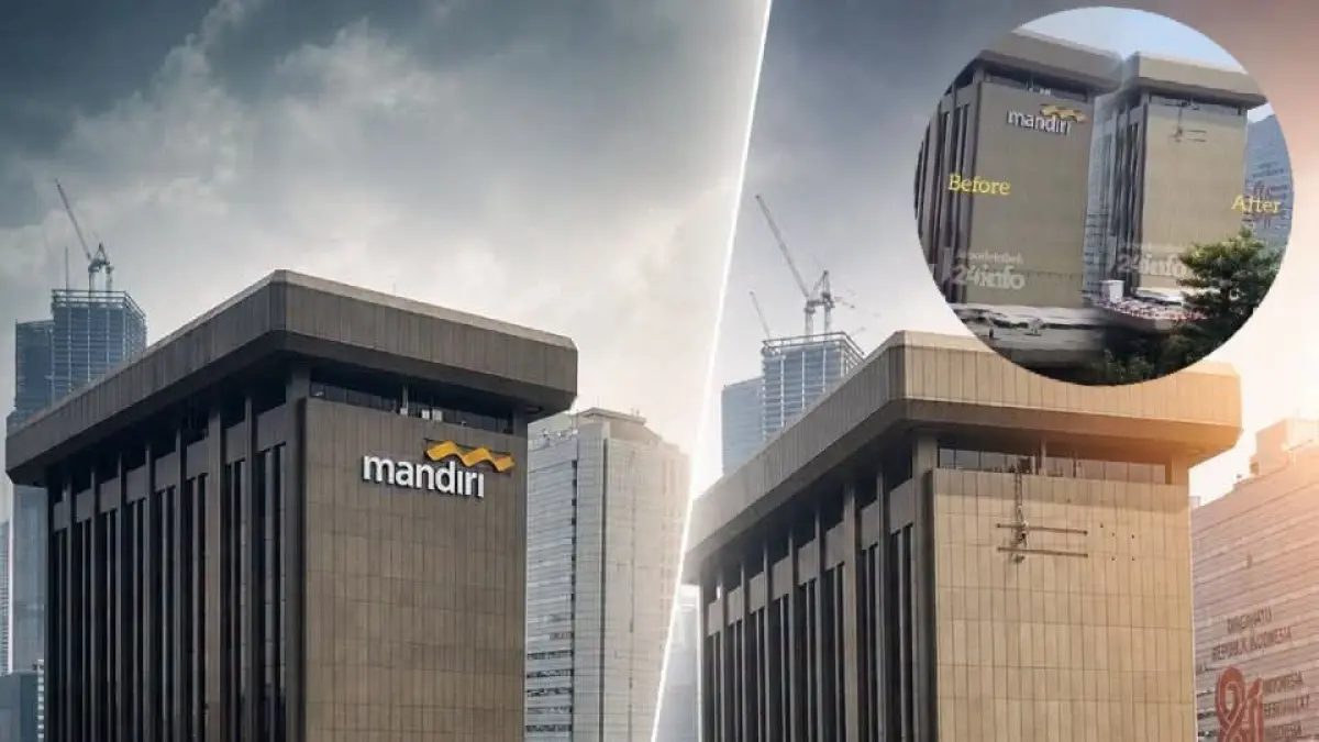 Logo Bank Mandiri sudah dicopot