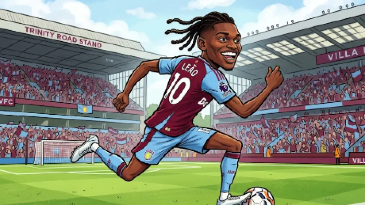Rafael Leao dikabarkan sudah memilih Aston Villa sebagai klub barunya. (KARIKATUR AI)