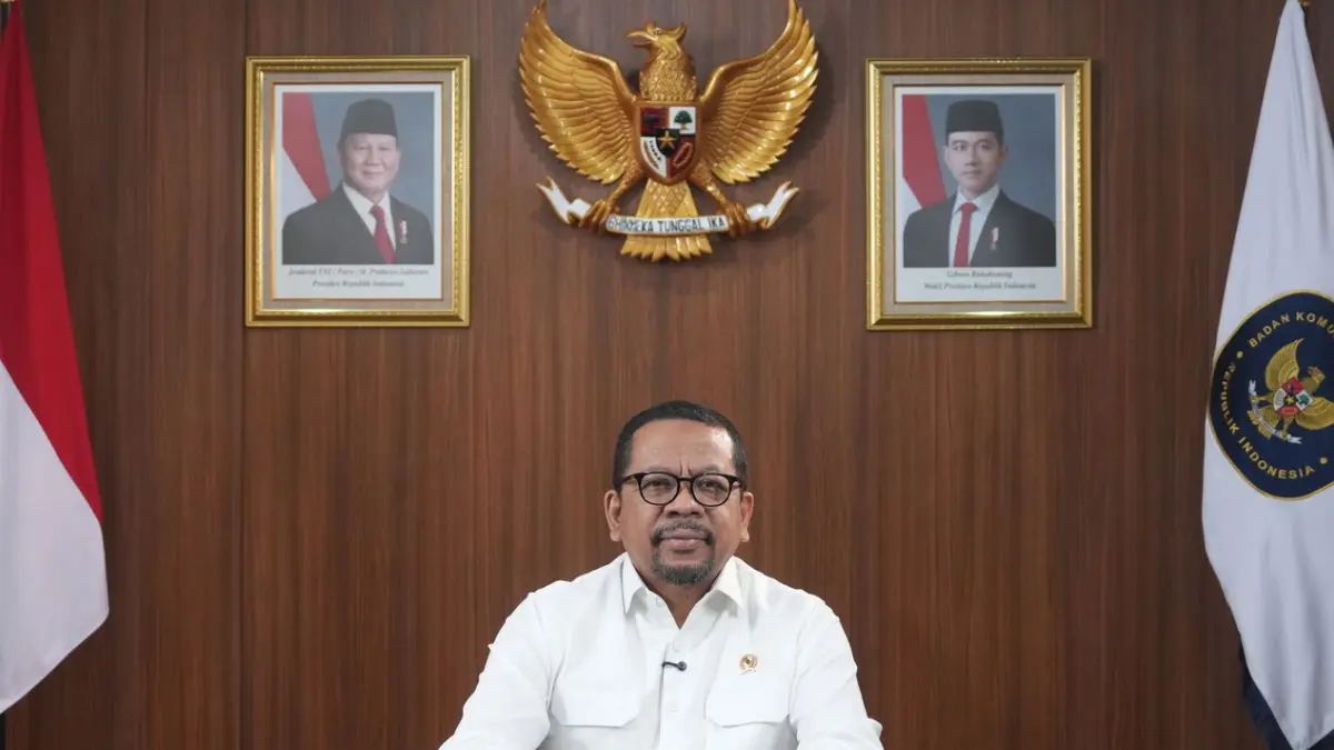 Muhammad Qodari selaku Kepala Bakom RI memberikan keterangan melalui sambungan daring (Sumber: ANTARA/HO)