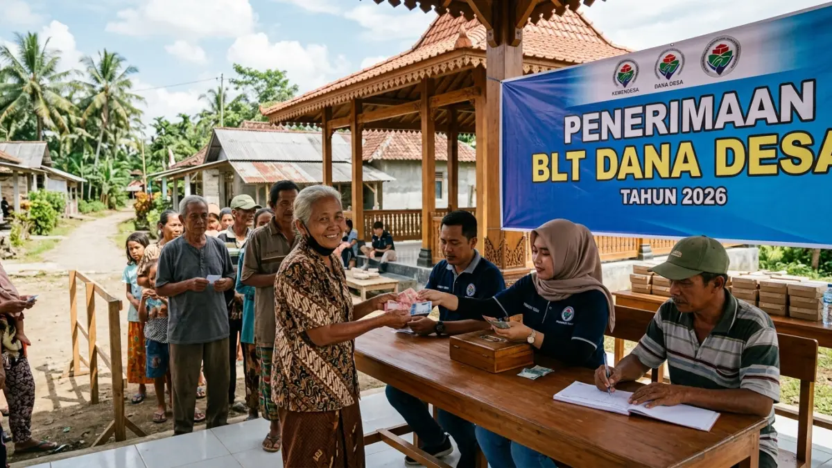 Ilustrasi penyaluran BLT Dana Desa untuk masyarakat (ilustrasi AI)