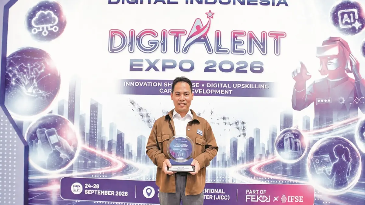 PRESTASI: Ahmad Fatikhul Hasan yang meraih juara III di PIDI DIGDAYA x Hackathon 2026. (FATIH)