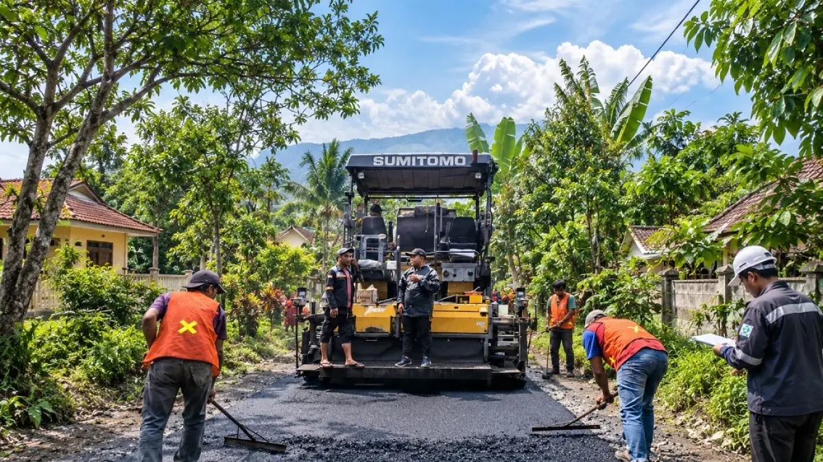 DIPERBAIKI: Pemkab Lumajang mulai melakukan perbaikan sejumlah ruas jalan. (KOMINFO LUMAJANG)