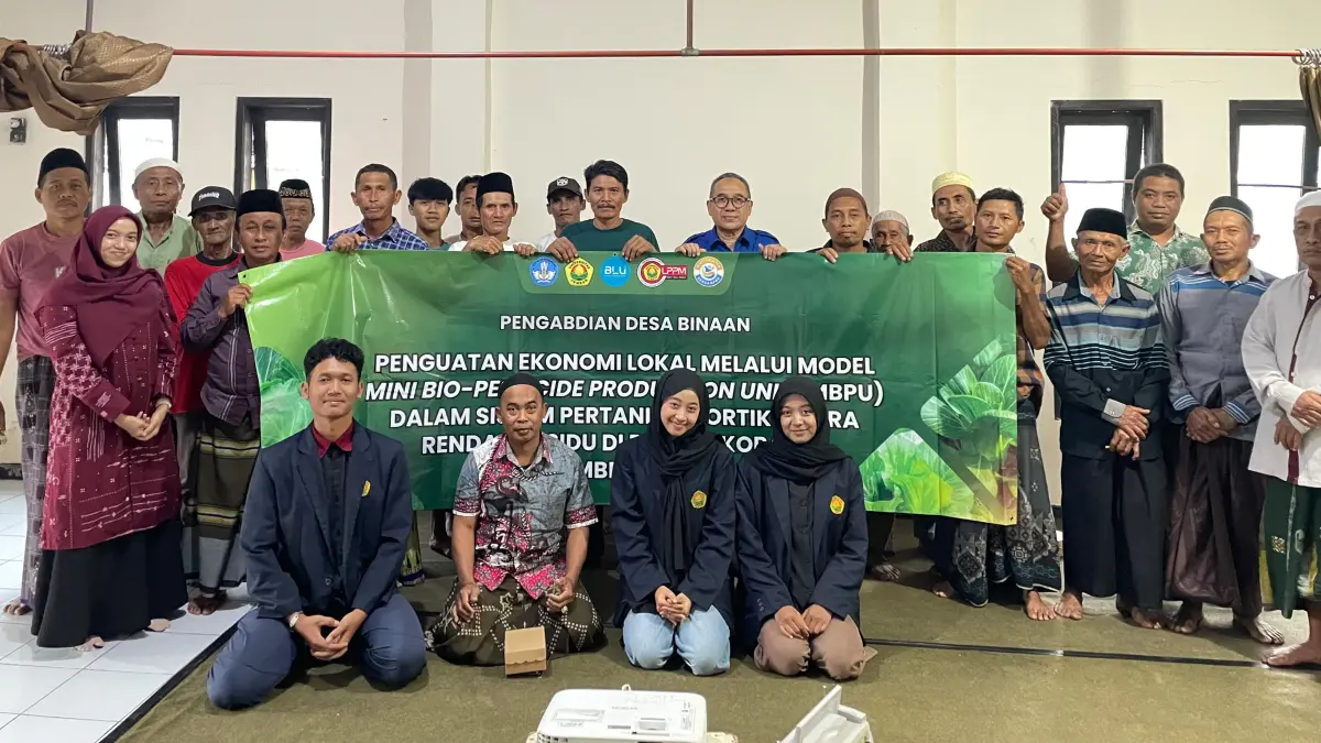 Program Studi Proteksi Tanaman, Universitas Jember, bersama Kelompok Tani Manggis Raya mengembangkan MBPU sebagai sarana pengenalan pestisida berbahan nabati kepada petani.