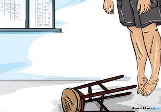 Ilustrasi pelaku gantung diri (JawaPos.com)