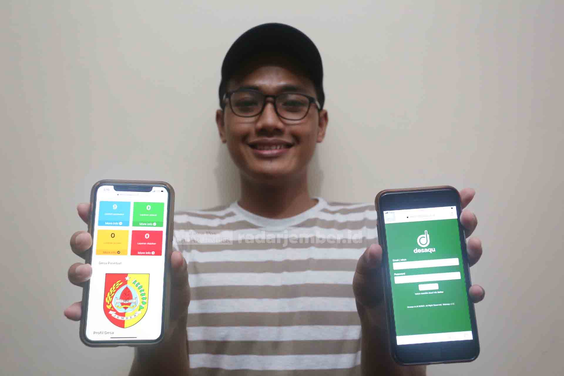 PEMUDA DESA: M Miftah, pemuda asal Lojejer, Kecamatan Wuluhan. Lulusan Korsel tersebut membuat aplikasi Desaku untuk menuju smart village di Jember. 