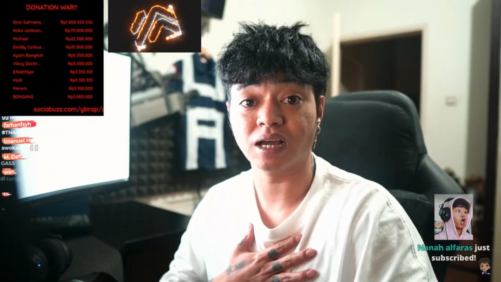 Reza Arap mendapatkan donasi Rp1 Miliar saat live streaming game