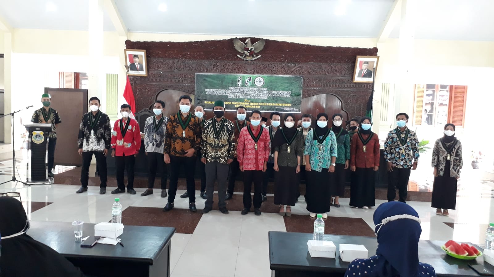 DIKUKUHKAN: Pelantikan pengurus HMI Cabang Bondowoso-Situbondo. Dihadiri sejumlah pejabat pemerintahan hingga PB HMI.