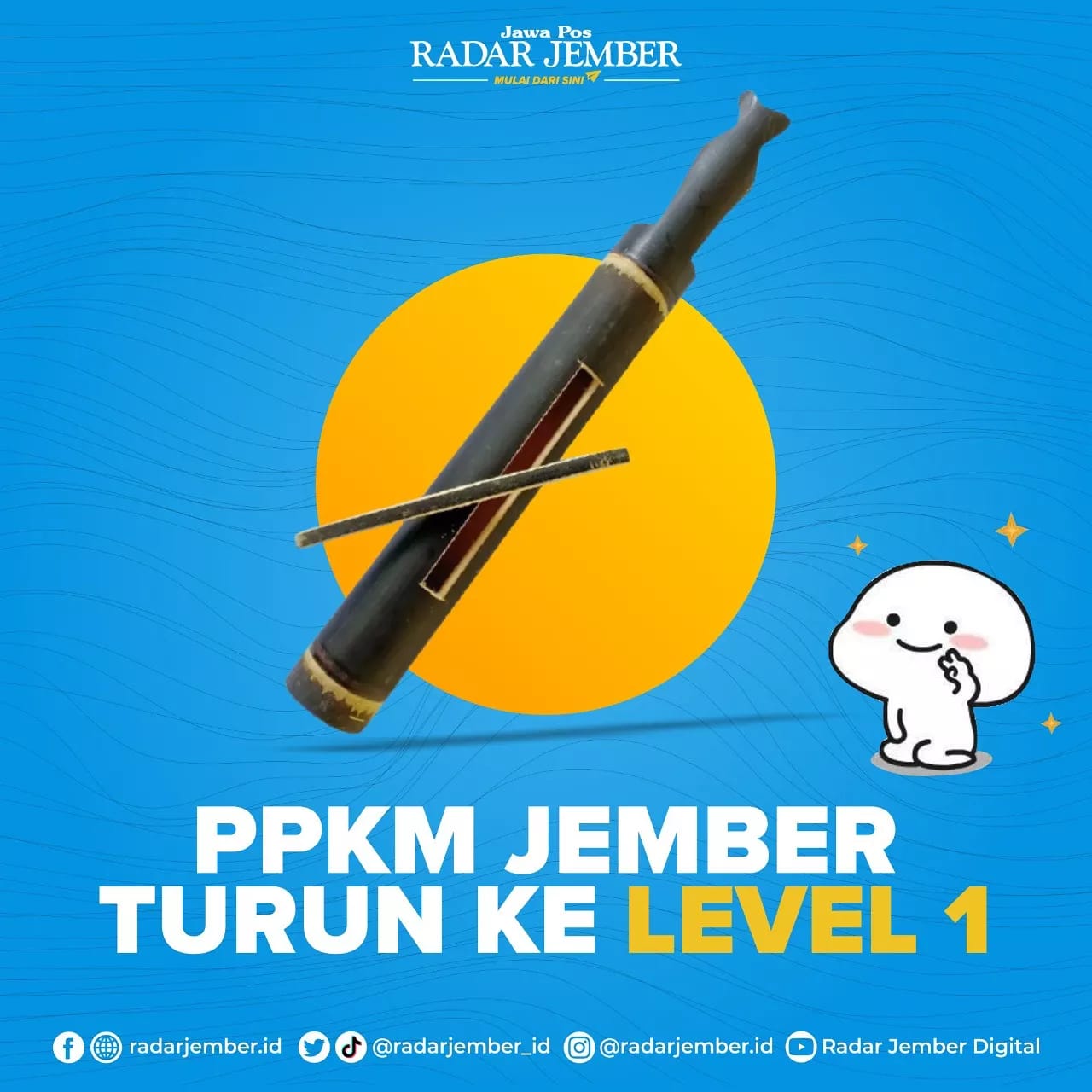 “Alhamdulillah, kita sekarang level satu. Dari hasil asesmen dengan beberapa kabupaten, Jember masuk level satu. Tunggu instruksi Mendagri.