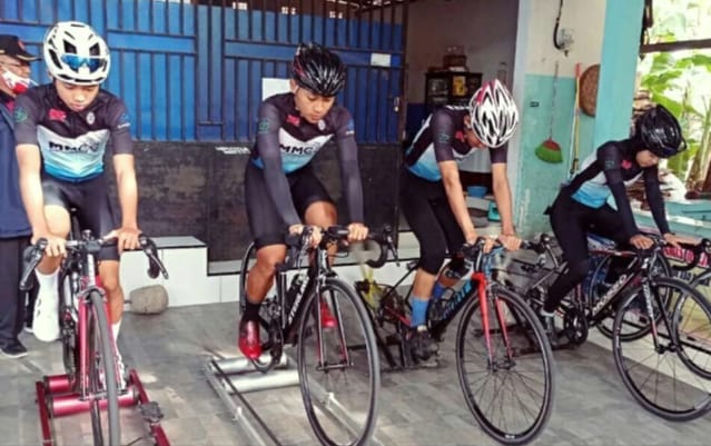 OPTIMISTIS: Atlet balap sepeda Bondowoso siap memberikan yang terbaik pada Porprov Jatim VII tahun 2022 mendatang.