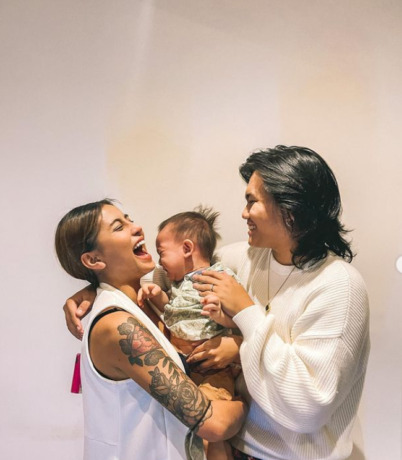 Awkarin dan Gangga saar menghadirii ulang tahun anak sahabatnya Shannon Gabriella (Instagram @awkarin)