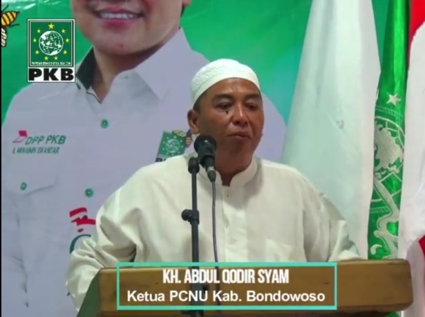TANGKAP LAYAR: Video yang memperlihatkan pernyataan ketua PCNU Bondowoso, dalam acara partai PKB beberapa waktu lalu. Video tersebut tersebar luas di masyarakat.