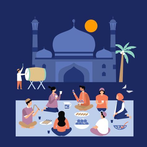 Ilustrasi Bulan Ramadan (source: Pinterest)