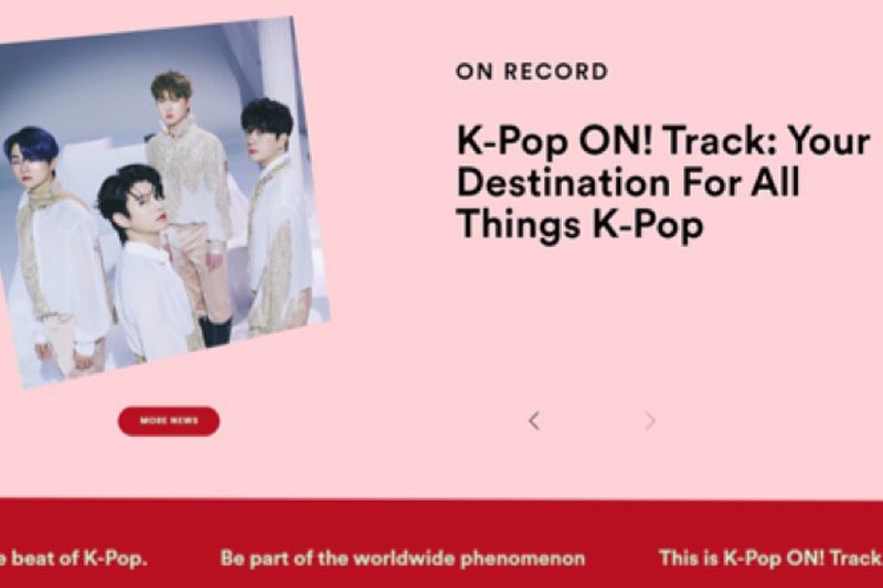Caption Foto : Spotify luncurkan situs K-Pop ON! Track