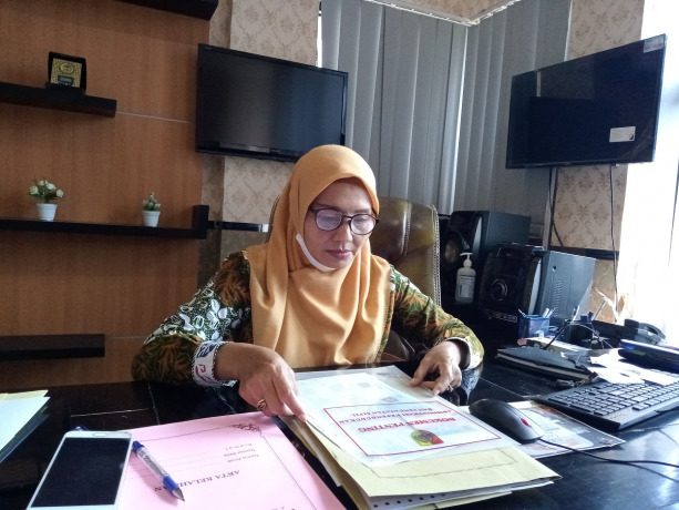 BERFUNGSI NORMAL: Kepala Dispendukcapil Jember Isnaini Dwi Susanti memberi penjelasan mengenai aplikasi SIP.