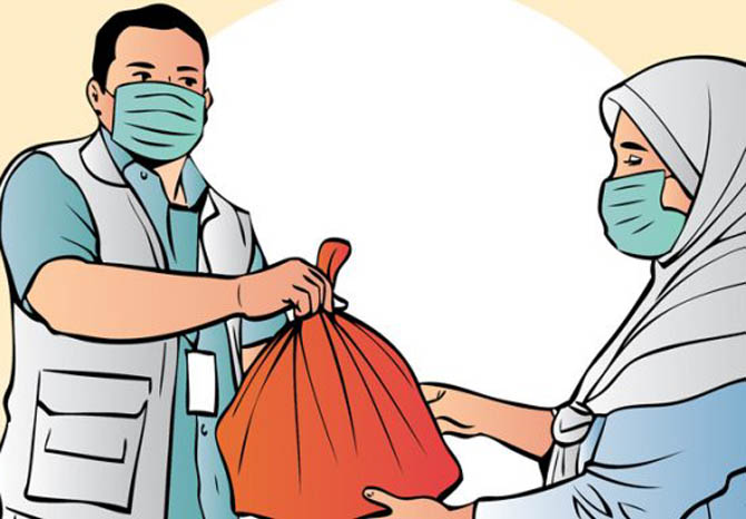 Ilustrasi penerima bantuan sosial (bansos)