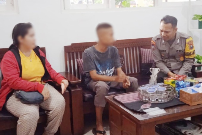 DIAMANKAN: Salah satu pelaku pengeroyokan siswa SMPN 12 Jember dimintai keterangan oleh polisi.