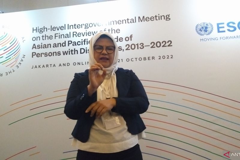 Komisioner Komisi Nasional Disabilitas (KND) Rachmita Maun Harahap dalam Pertemuan Dasawarsa Penyandang Disabilitas Asia-Pasifik 2013-2022 di Jakarta, Kamis (20/10/2022).