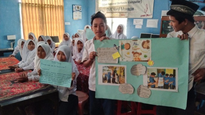 SKUAD INTI: Suasana Pelatihan Penulisan Hak Kesehatan Reproduksi dan Seksualitas (HKRS) di MTs Nurul Mannan Ledokombo, kemarin.