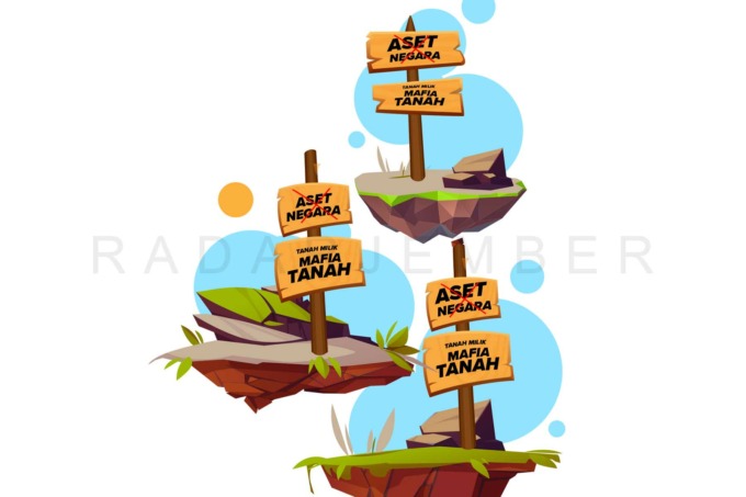 Ilustrasi Mafia Tanah/ Reza Arjiansyah for Radar Jember