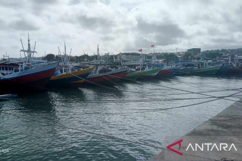 Ilustrasi: Perahu milkik para nelayan di Kota Kupang Provinsi Nusa Tenggara Timur memilih berlabuh di pelabuhan perikanan Oeba karena gelombang di perairan Kupang sangat tinggi sehingga tidak memungkinkan untuk melaut mencari ikan.