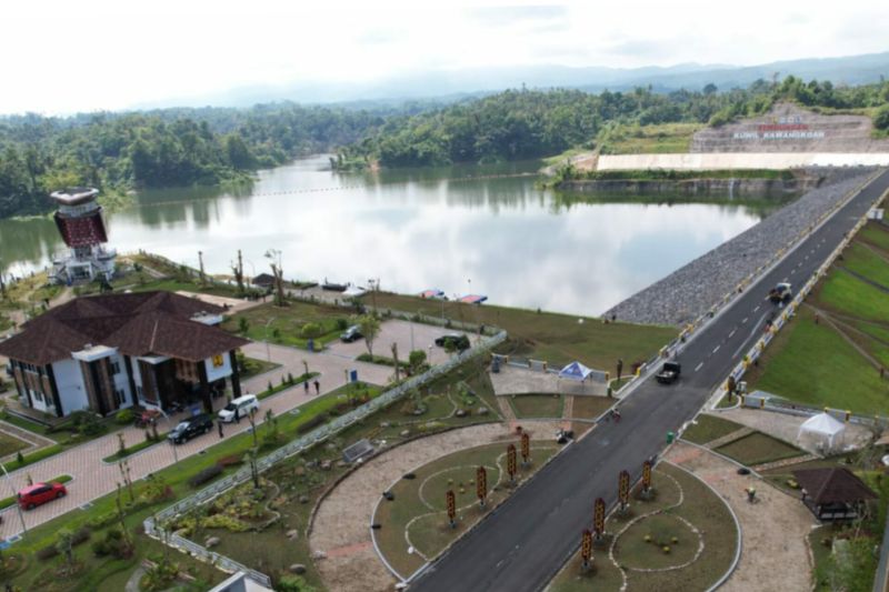 Bendungan Kuwil Kawangkoan di Kabupaten Minahasa yang baru saja diresmikan Presiden Jokowi pada Kamis (19/1/2023).