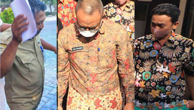 Eko Wahyudi, Budi Priyanto, dan Hilmy Yuliardi sudah divonis bebas, namun mereka belum bisa kembali masuk kerja. (Foto: Dok. Radar Bromo)