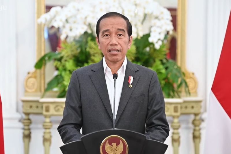 Tangkapan layar - Presiden RI Joko Widodo menyampaikan pernyataan terkait Piala Dunia U-20 di Istana Merdeka, Jakarta, Selasa (28/3/2023) malam.