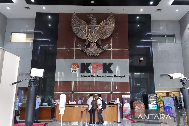 Ilustrasi- Lobi Gedung Merah Putih KPK, Setiabudi, Jakarta.