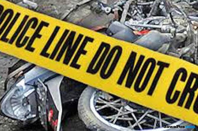 ILUSTRASI Garis Polisi Sepeda Motor
