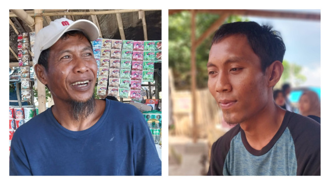PENYELAMAT: Muhammad Juanda dan Imam Syafi’i, penyelamat warga yang terseret ombak saat libur Lebaran di Pantai Payangan Jember.